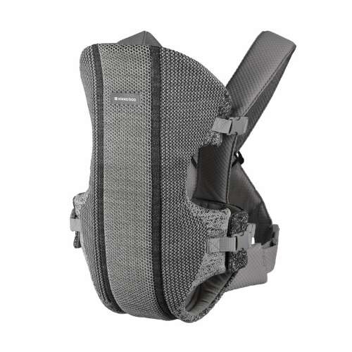 Kikkaboo Gwen Fly knit baby carrier, grey, front view