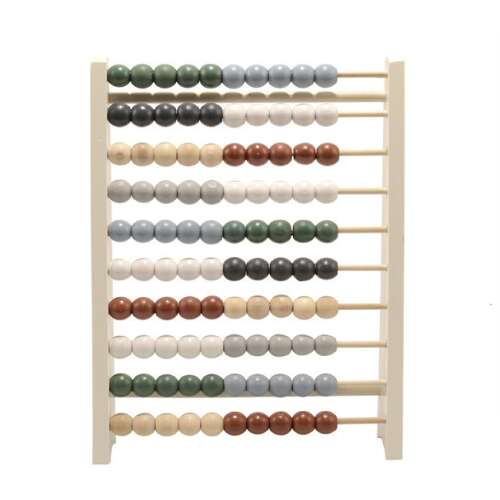 Fa abakusz színes gyöngyökkel, oktató játék gyerekeknek, számolás és matematika tanulás