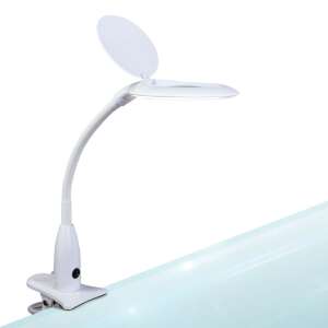 Lampă LED cu lupă albă, cu clema, 5x mărire - Lămpi de masă