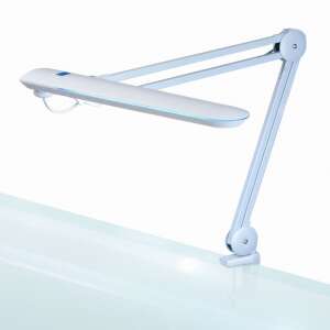 Lampă de birou LED Handy albă cu braț reglabil și clește - Lămpi de masă