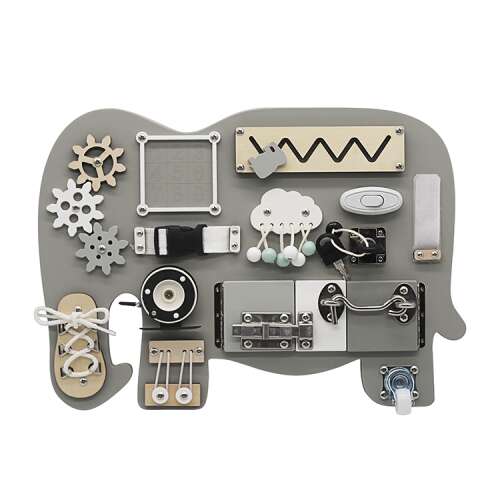 Pepita Elefánt Matatófal - Szürke és Barna - Szenzoros és Finommotoros Készségfejlesztés