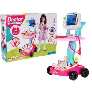 MalPlay Hra Lekárske auto s EKG prístrojom, doplnkami, svetlom a zvukom 17 ks #ružová