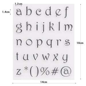 Clear alphabet and symbol stamps for cake decorating, 14cm x 18cm - Pastry decorating tool
