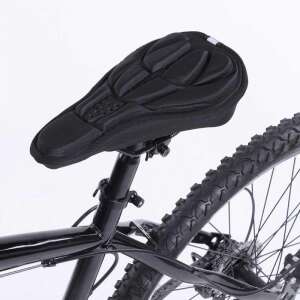 Black breathable bicycle seat cover, comfortable and ergonomic, for long rides - Bicycle saddle