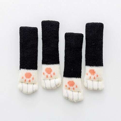 4 db fekete székláb védő cica tappancsos mintával