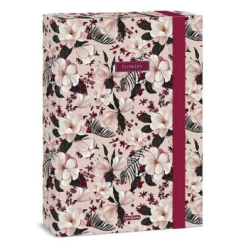 Ars Una Virágos Füzetmappa A4 - Rózsaszín
