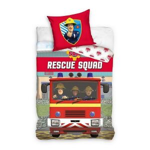 Sam a tűzoltó Rescue Squad ágyneműhuzat szett tűzoltóautóval és Sam párnahuzattal - Carbotex