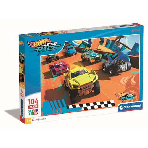 Clementoni Hot Wheels Maxi Puzzle, 104 darabos, autós verseny téma - Puzzle és kirakó
