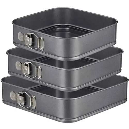 Négyszögletes Tortaformák 3 db - 24/26/28 cm