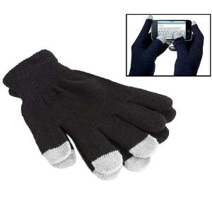 Fekete érintőképernyős kesztyű okostelefonokhoz, táblagépekhez és egyéb érintőképernyős eszközökhöz - Férfi kesztyű