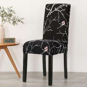 Capac de scaun 4 bucăți - - Floral negru 51351791 Metraje si textile