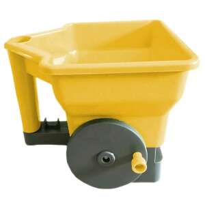 Sárga kézi vetőgép 3 literes kapacitással, támasztó fogantyúval és kézi forgattyúval a könnyű működtetéshez. - Gardena