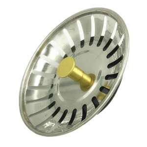 Acél mosogató szűrő, 77 mm átmérőjű, konyhai mosogatókhoz - Lefolyódugó