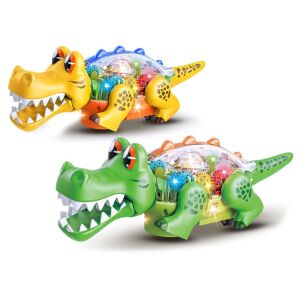 Dino Park Krokodil Játék - Sárga és Zöld Zenélő Krokodil Játék Fényekkel - Nonbrand Interaktív gyerek játék