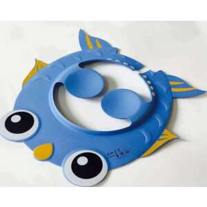 Kék hal alakú baba zuhanyzó sapka, állítható méret, védi a szemet a víztől és a sampontol - Hajmosó karika és kancsó