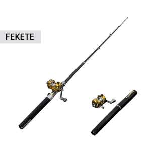 Fekete teleszkópos zsebpeca, Zsebpeca, toll horgászbot, hordozható horgászbot - Zsebpeca