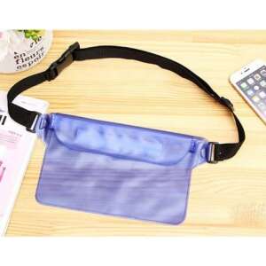 Vízálló telefontok, kék, úszáshoz, strandhoz, vízi sportokhoz, szárazon tartja a telefont - Vízálló táska