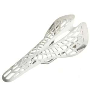 White bicycle saddle with a mesh design - Bicycle saddle
