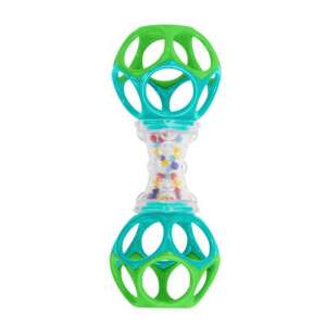 Oball Rattle and Teether Toy for Babies, Green and Blue - Rattle