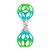 Oball Rattle and Teether Toy for Babies, Green and Blue