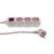 White 3-way extension cord with switch, 3 Schuko sockets, side view