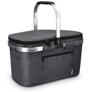 Navaris insulated picnic basket with handle, closed, 27 liters capacity, black - Picnic basket