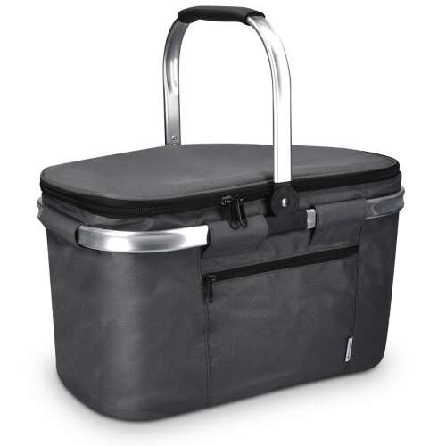 Navaris insulated picnic basket with handle, closed, 27 liters capacity, black