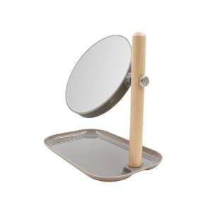 Козметично огледало с тава, Сиво, Bathroom Solution, 15,5 x 22 cm - Козметично огледало и Комплект за нокти