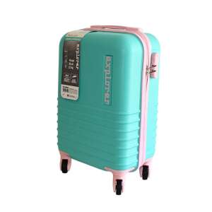 Valiză de cabină ProWorld Explorer de 30 litri, turcoaz, cu accente roz și roți rotative la 360° - Valize