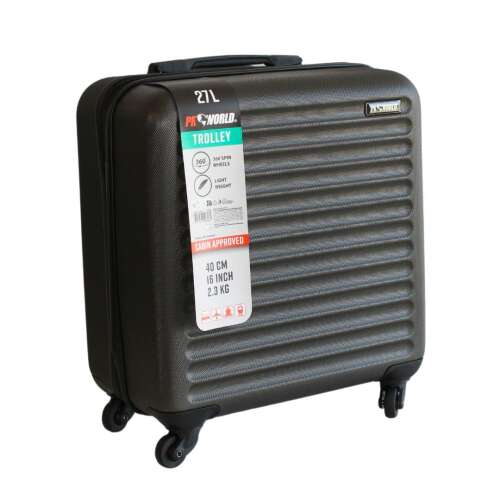 ProWorld 27L cabin trolley suitcase with 360° wheels, black