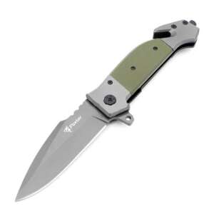 Foxter folding knife, 23 cm, stainless steel, with belt cutter and window breaker - Sport & Leisure