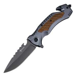 Foxter folding knife, pocket knife type, 23 cm, stainless steel, with belt cutter and window breaker - Pocket Knives and Folding Knife