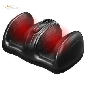 Aparat de Masaj Picioare Qual Brand®, negru, cu lumină roșie, 3 moduri de masaj, intensitate reglabilă, masaj prin frământare și presopunctură, pentru picioare și mâini - Aparate masaj pentru picioare