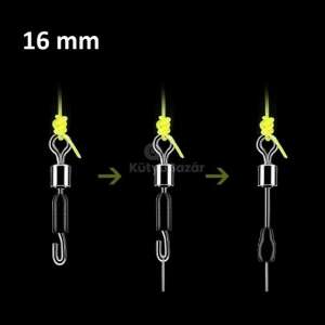 30 pack of 16mm fishing leader quick clips, stainless steel and rubber, for fast leader change, knotless, strong, fishing tackle - Swivel & Clip