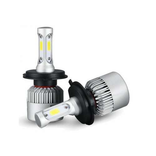 2x H4 Hi-Low COB Canbus LED headlight bulbs, 72W, 8000 Lm, 12V-24V, 4300k