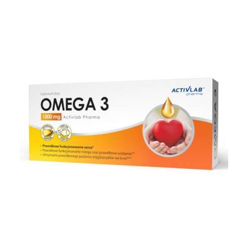 Activlab Pharma Omega 3 1000mg dietary supplement capsules for heart health, brain function, and vision