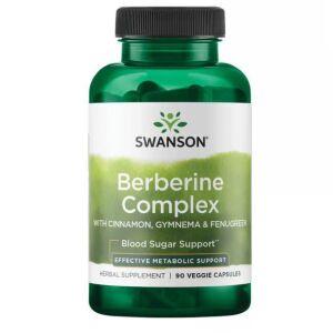 Swanson Berberine Complex, 90 вегетариански капсули за поддържане на нивата на кръвната захар - Хранителна добавка