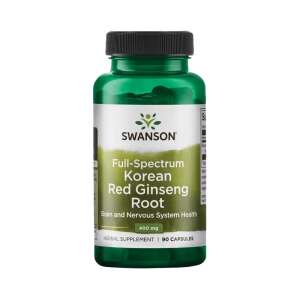 Swanson Full-Spectrum Korean Red Ginseng Root 400mg 90 Capsules, Brain and Nervous System Health - Dietary supplement