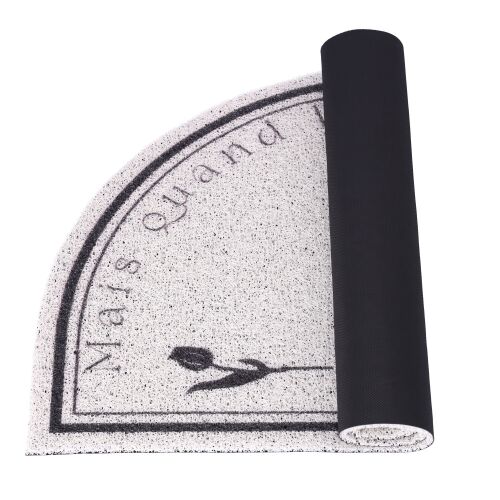 Polkruhová rohožka - Vstupná - Protišmyková - 50x80 cm, zrolovaná, aby sa ukázala protišmyková podložka