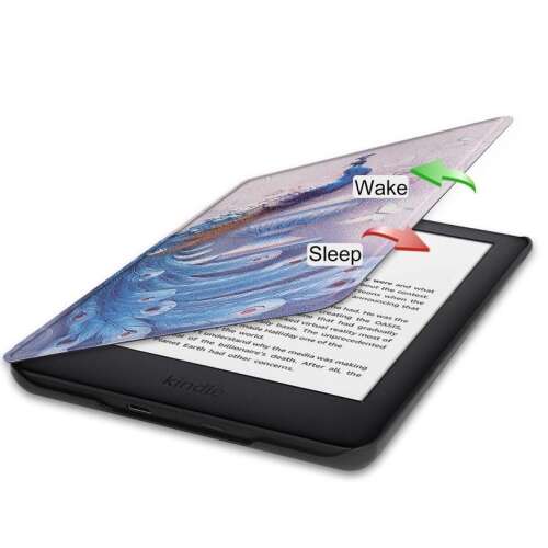 Amazon Kindle 10 2019 K658 6 Zoll eBook Reader Hülle mit Pfauendesign, Schlaf- und Wachfunktion