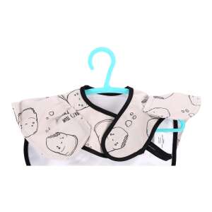 Beige baby bib with a cute cartoon design, featuring a pocket to catch food, perfect for messy eaters. - Bib & Burp Cloth