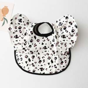 Waterproof baby bib with leopard print, perfect for keeping clothes clean during mealtimes - Bib & Burp Cloth