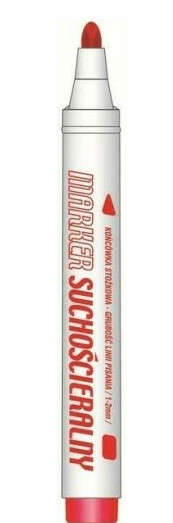 Marker șters uscat vârf rotund roșu