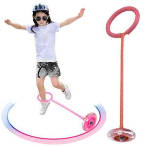 Child using a pink LED light up skipping rope, jumping rope, foot skipping rope, kids exercise toy - Jump Rope and Hula Hoop