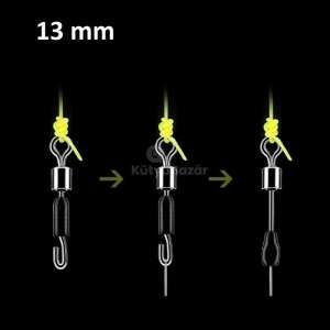 Horgász előke gyorskapocs, 30 db, kicsi méret, 13mm, rozsdamentes acél, gyors csere, horgászfelszerelés - Forgó & kapocs