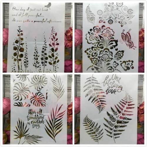 Falfestő Sablon - Növényszablonok - 4 db Készlet