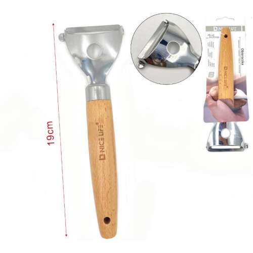 D'NICE LIFE vegetable and fruit peeler with wooden handle, stainless steel, 19cm