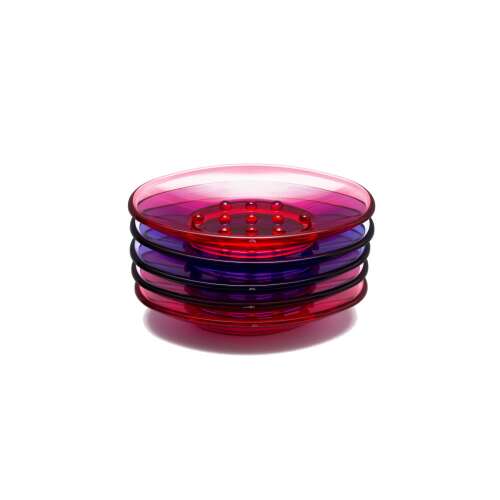 Multicolored plastic soap dish, soap saver, bathroom accessory