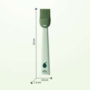 Zöld szilikon ecset fehér nyéllel, oilu márka, 22 cm hosszú, 3.8 cm széles - Konyhai ecset