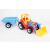 Colorful Toy Tractor with Front Loader and Trailer
